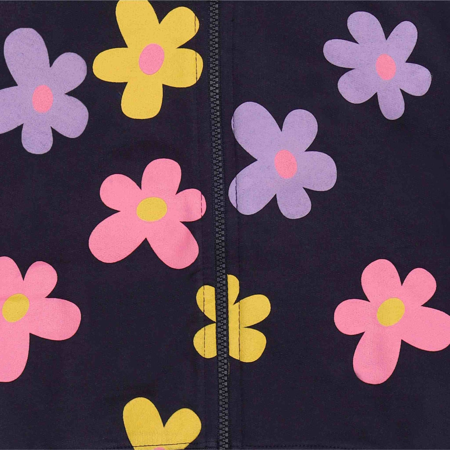 Dettaglio stampa felpa baby con margherite