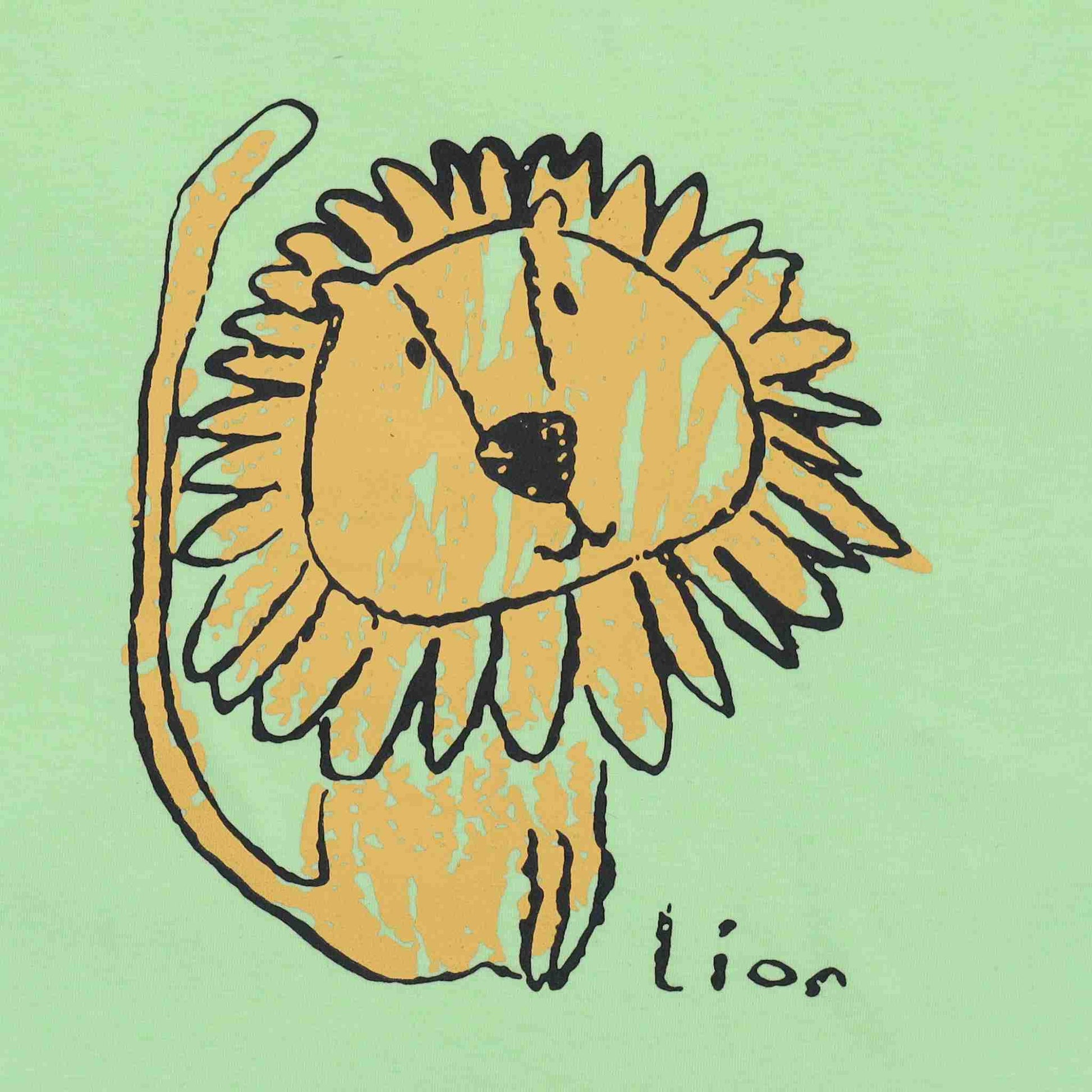 dettaglio stampa t-shirt bambino leone