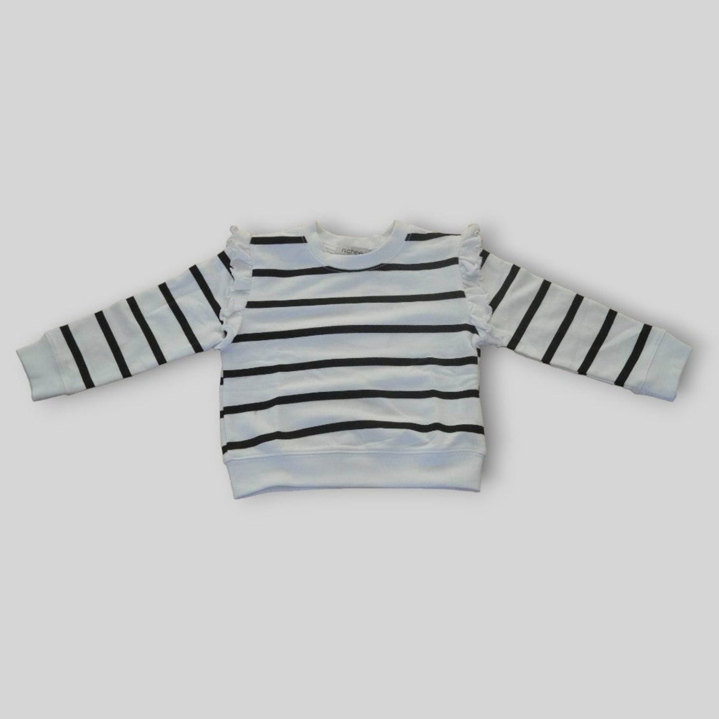 Felpa bambina girocollo a righe con volant - Nichee Children's Clothing 0 - 10 years - Abbigliamento bambini a Rovigo