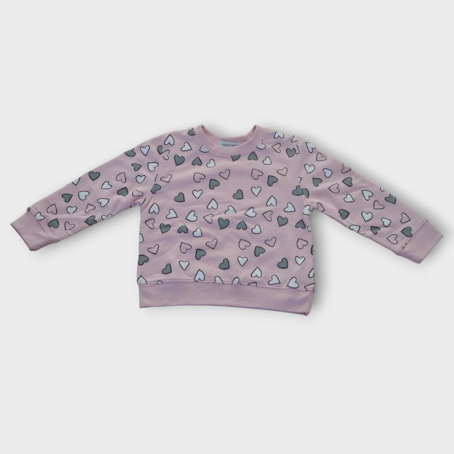 Felpa bambina girocollo con Cuori - Nichee Children's Clothing 0 - 10 years - Abbigliamento bambini a Rovigo