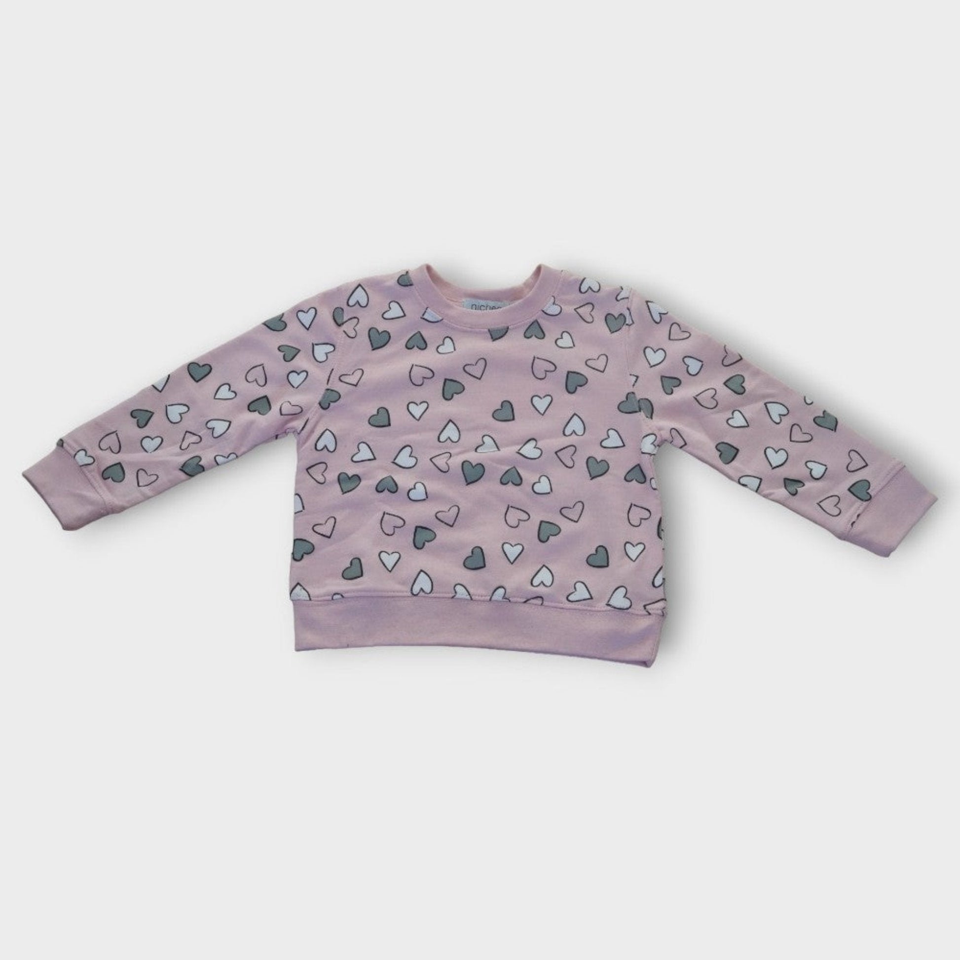 Felpa bambina girocollo con Cuori - Nichee Children's Clothing 0 - 10 years - Abbigliamento bambini a Rovigo