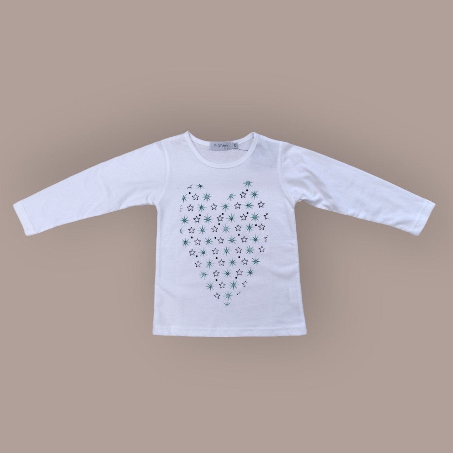 Maglia bambina a manica lunga con cuore - Nichee Children's Clothing 0 - 10 years - Abbigliamento bambini a Rovigo