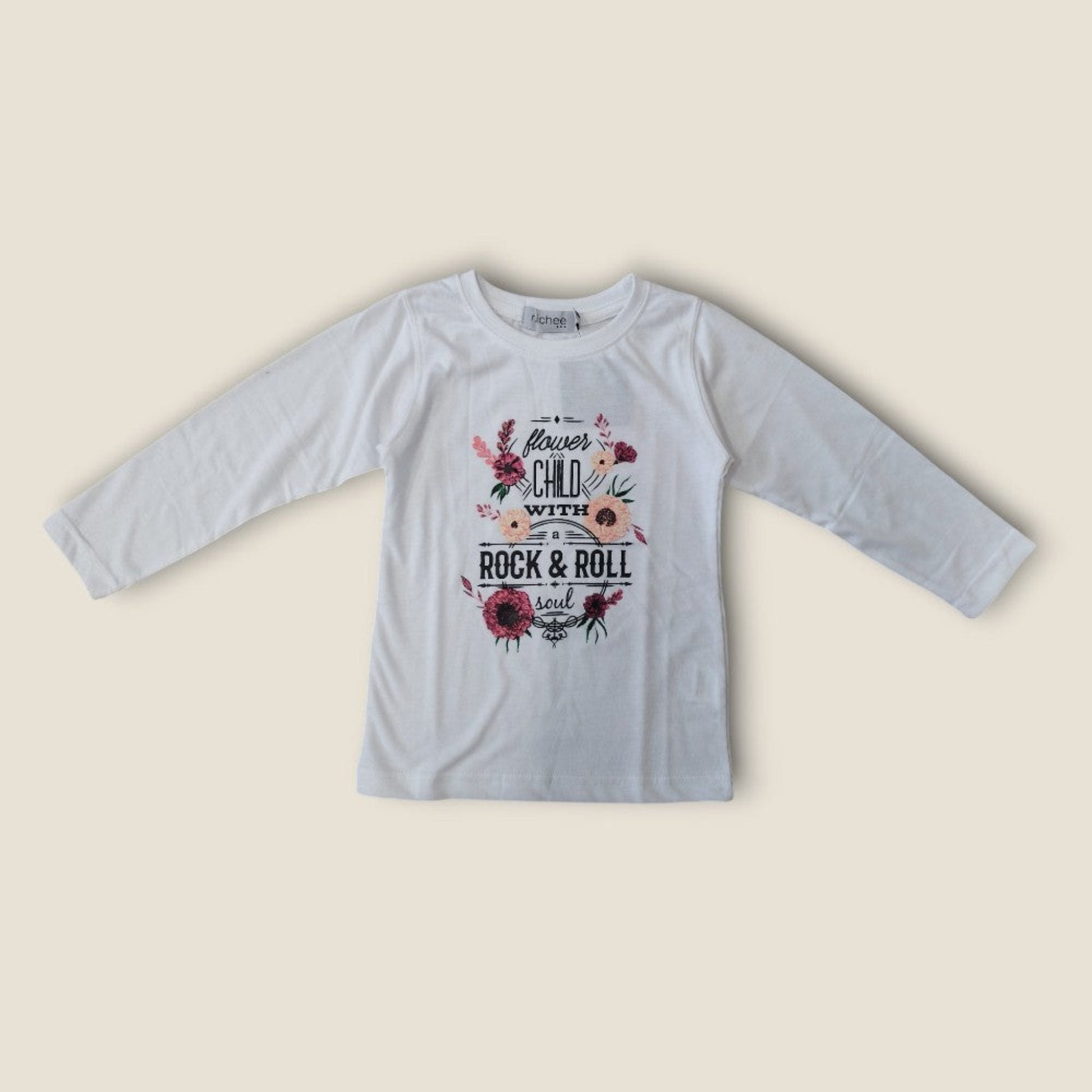 Maglia bambina a manica lunga – stampa “Rock and Roll” - Nichee Children's Clothing 0 - 10 years - Abbigliamento bambini a Rovigo