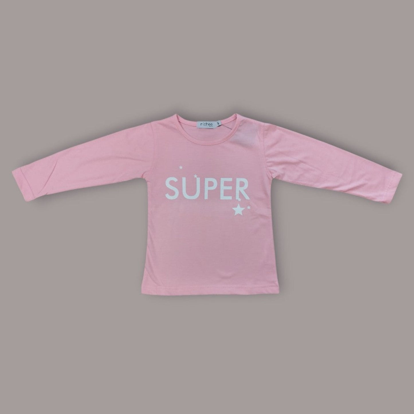 Maglia bambina manica lunga rosa con scritta - Nichee Children's Clothing 0 - 10 years - Abbigliamento bambini a Rovigo