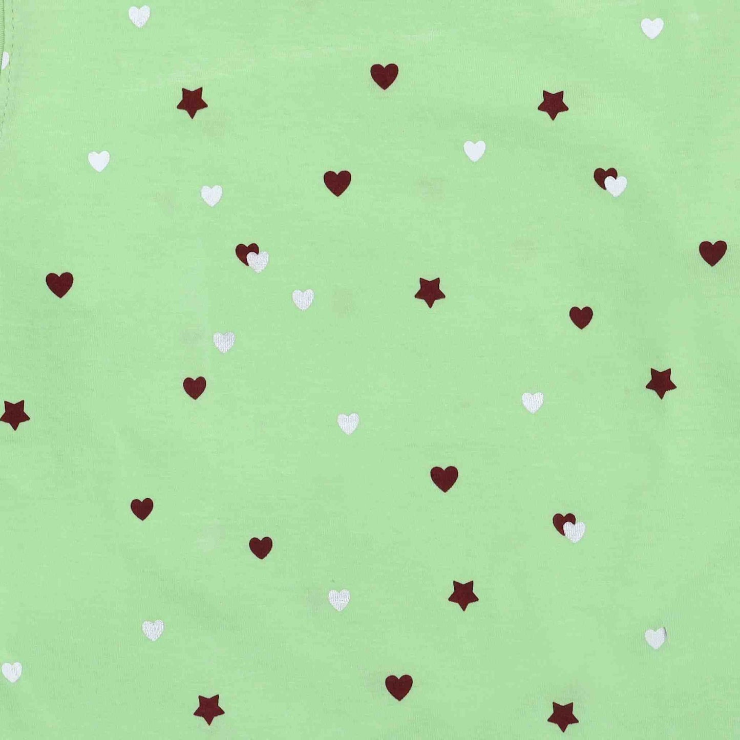 Maglia Neonata Manica Lunga Jersey Policotone Paradise Green Cuoricini e Stelle