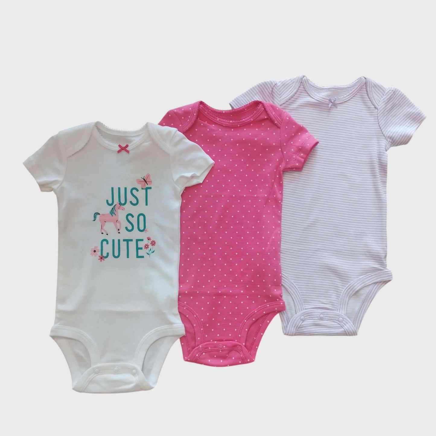 Pack 3 Body Manica Corta Neonata - Cotone 100%- serie Cute
