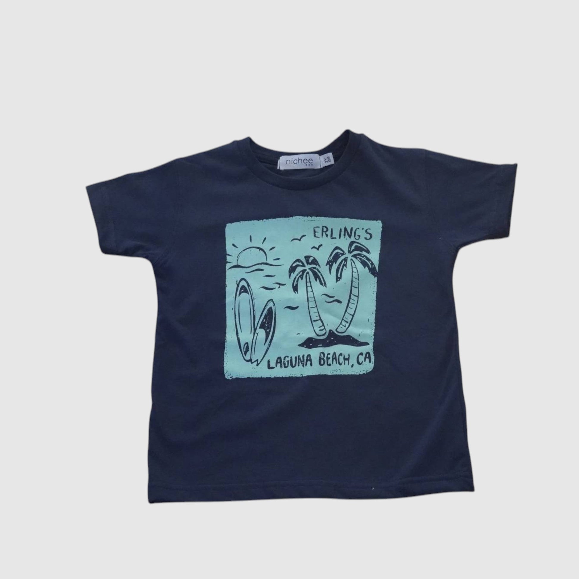 T-shirt bambino a manica corta blu con stampa - Nichee Children's Clothing 0 - 10 years - Abbigliamento bambini a Rovigo