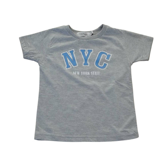 T-shirt bambino a manica corta grigia con scritta - Nichee Children's Clothing 0 - 10 years - Abbigliamento bambini a Rovigo