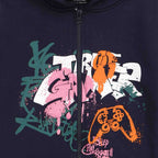 Felpa bambino blu navy con stampa Graffiti - Comoda e trendy 2-10 anni