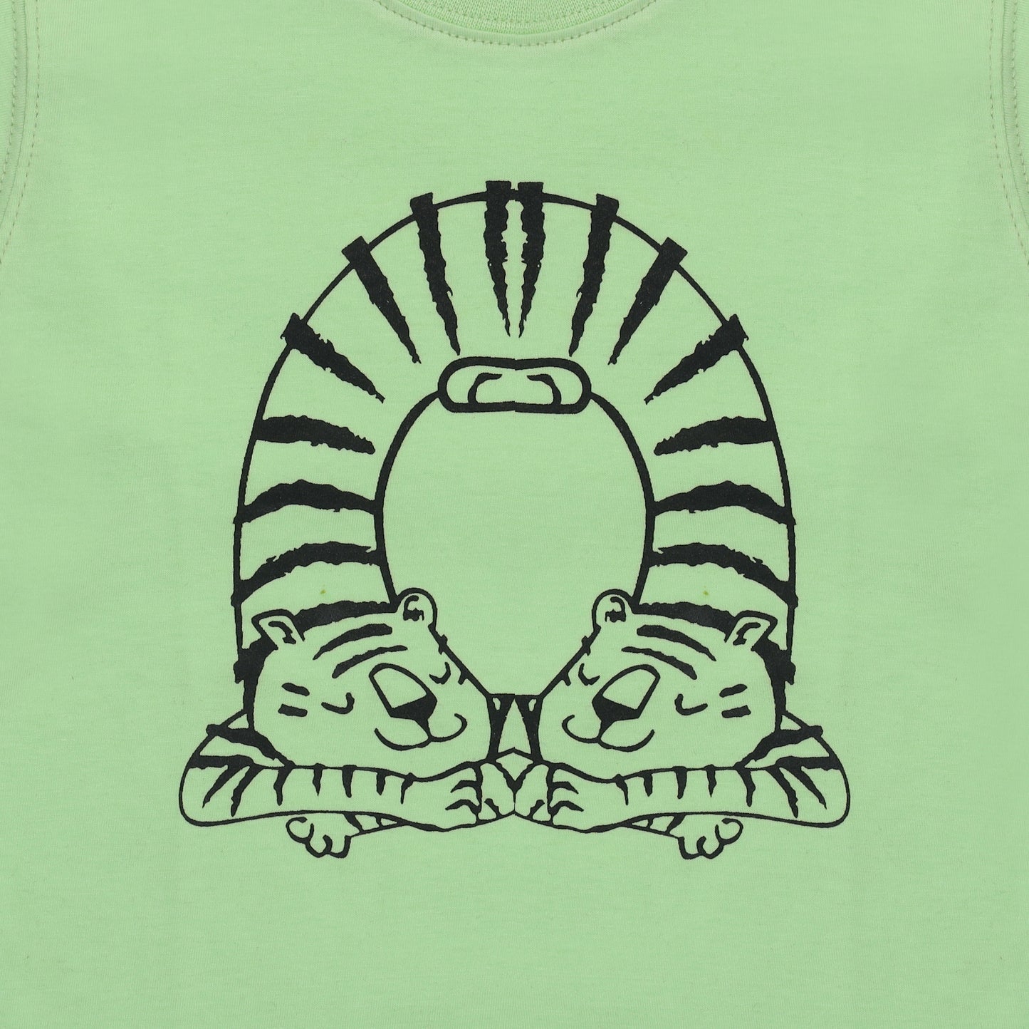 Maglia Manica Lunga Neonato Bambini con Stampa Tigre - Jersey Policotone