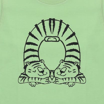 Maglia Manica Lunga Neonato Bambini con Stampa Tigre - Jersey Policotone