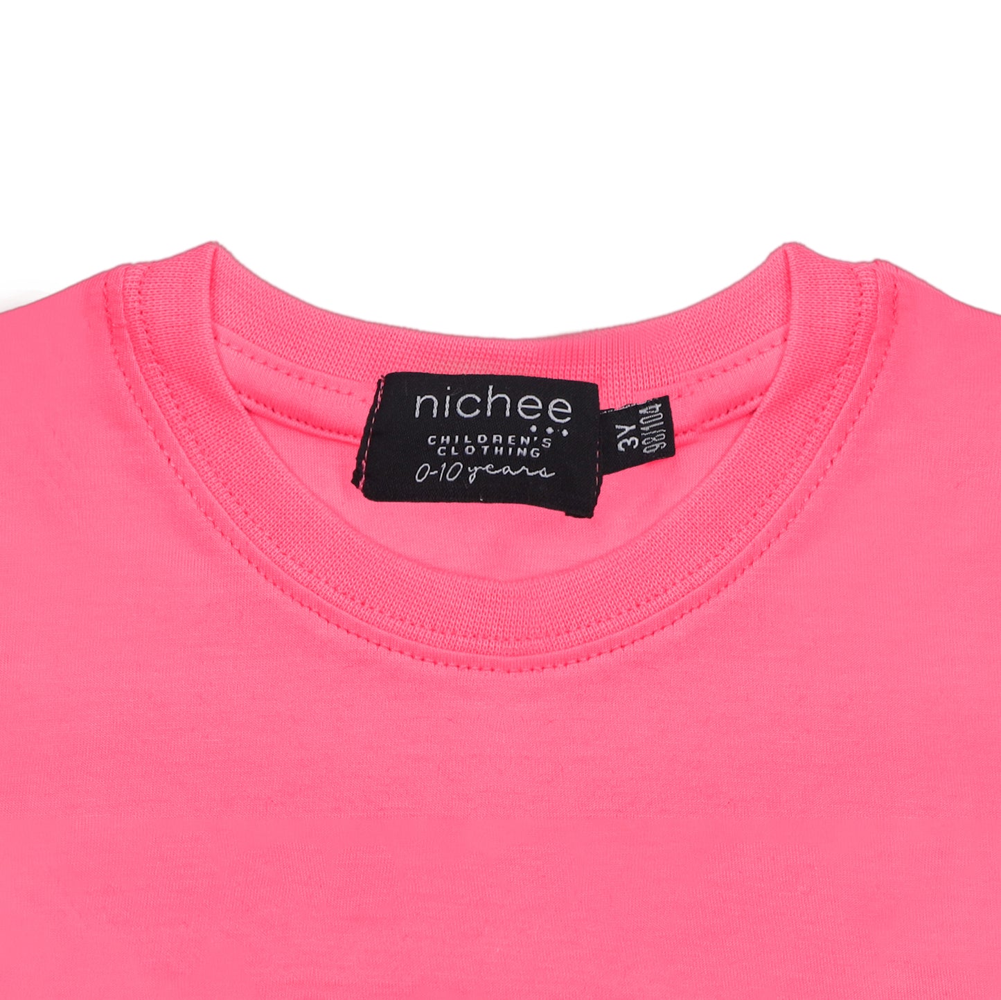 Maglietta Manica Lunga Neonata Bambina Rosa Shock con Stampa Gatto - Jersey Policotone