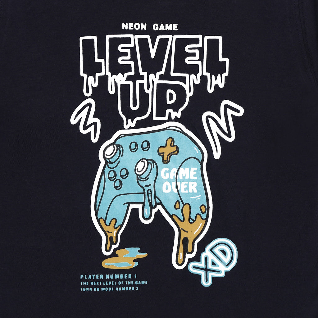 Maglietta Bambino Gaming Controller Blu Navy 2-10 Anni