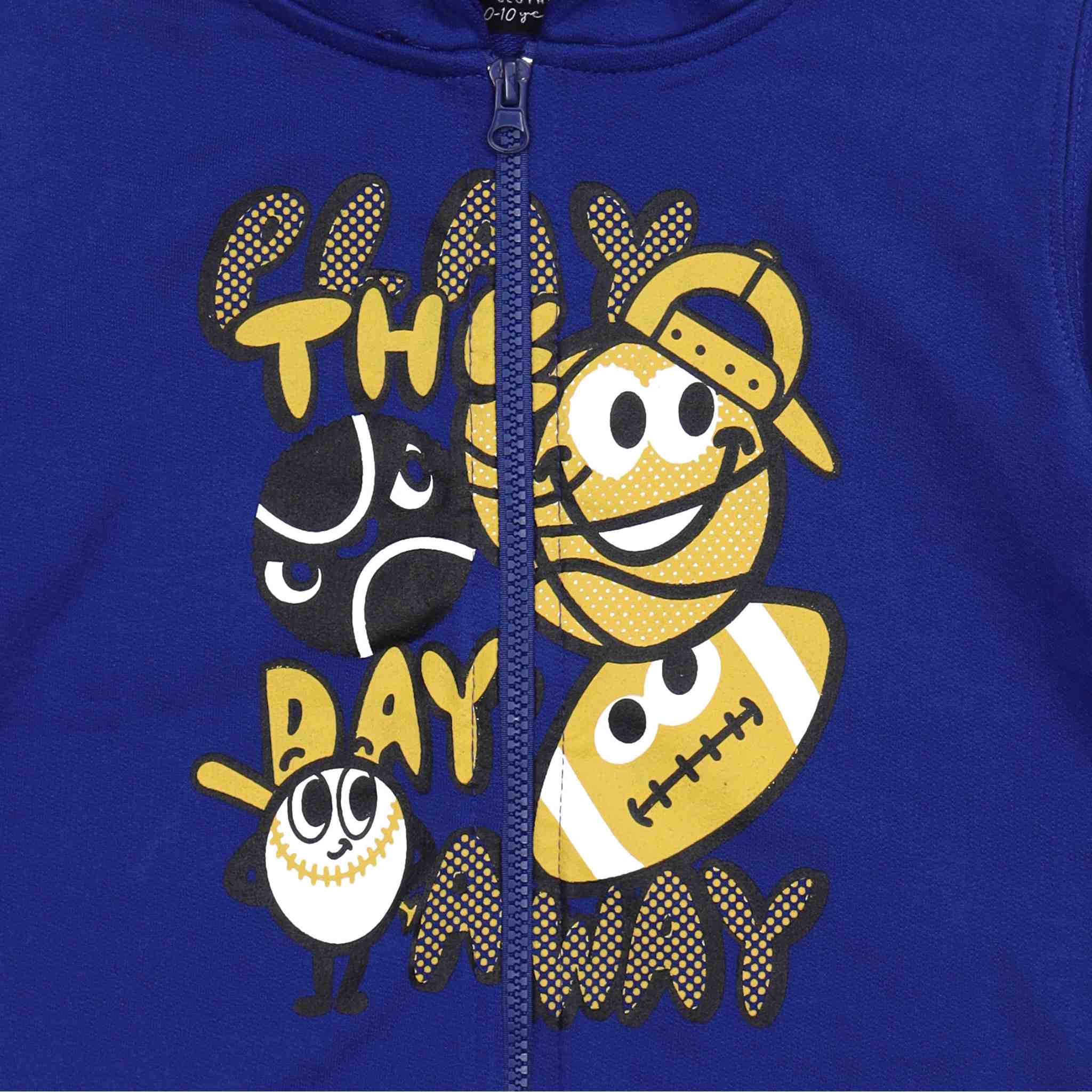 Felpa Bambino Blu Elettrico Cappuccio Zip Sportiva 2-10 Anni