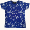 T-shirt Neonato Blu Elettrico Bassotti Bianchi Manica Corta 6M-5 Anni