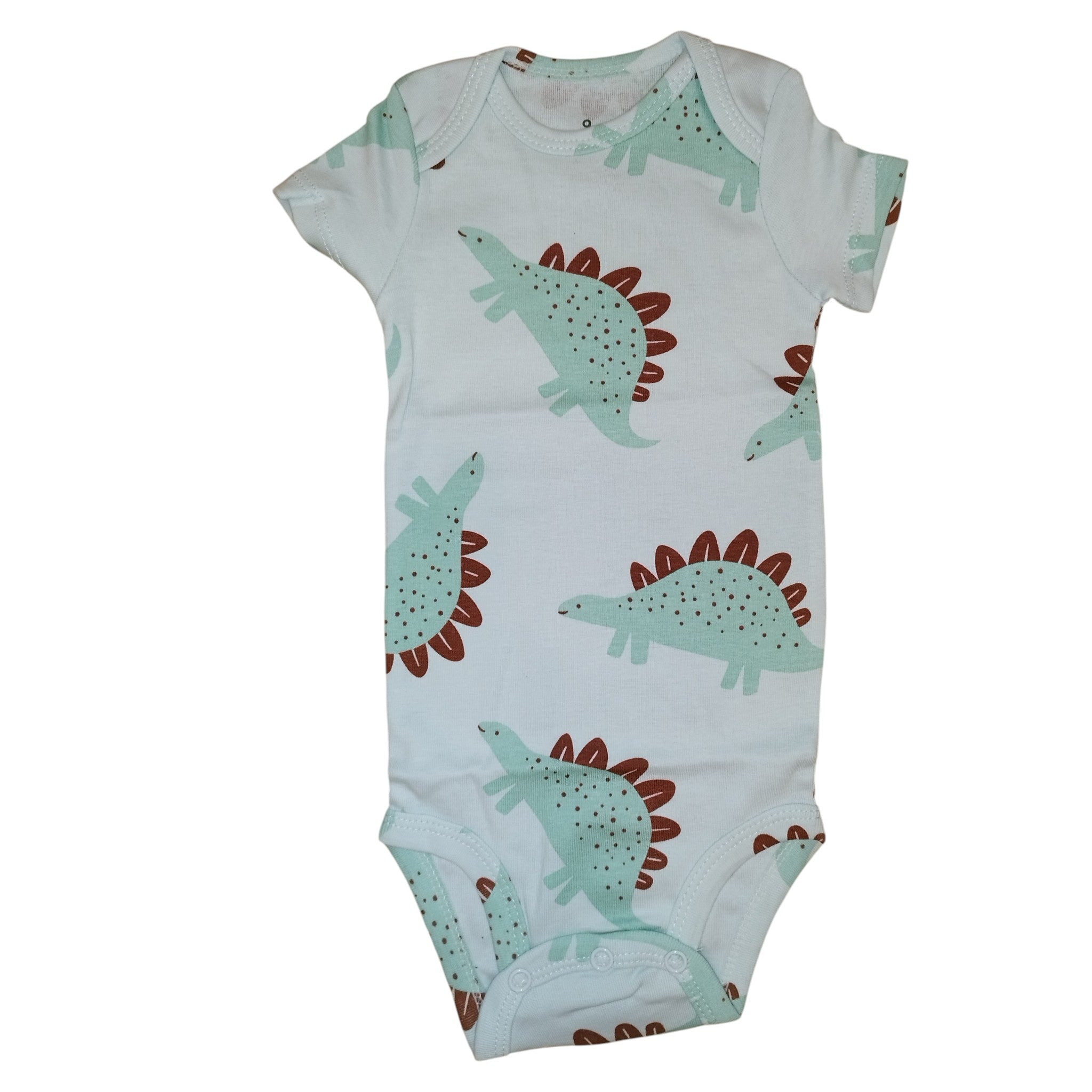 Body Neonato Manica Corta Verde Acqua con Dinosauri- Ultime taglie
