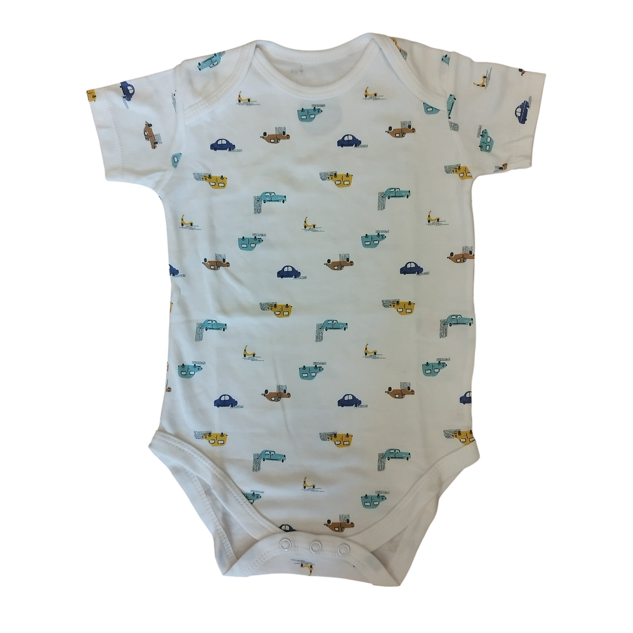 Body Neonato Fantasia Motori con Incroci sulle Spalle - 100% Cotone