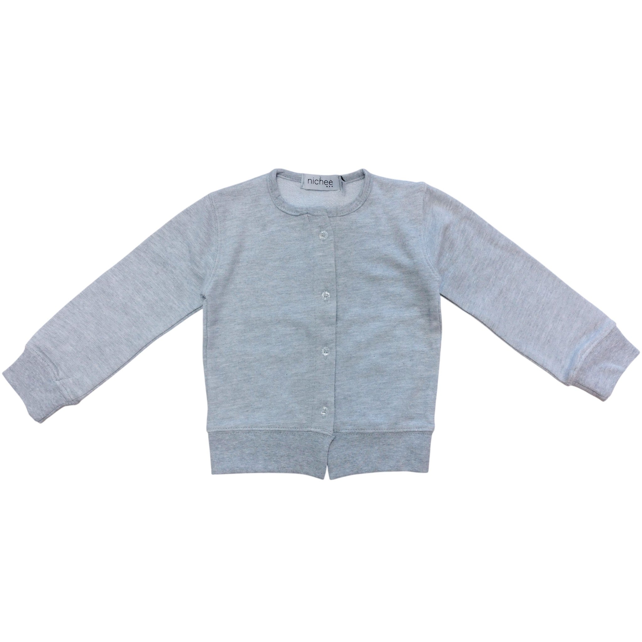 Cardigan unisex French Terry leggero con bottoni - mezza stagione 3 mesi-10 anni