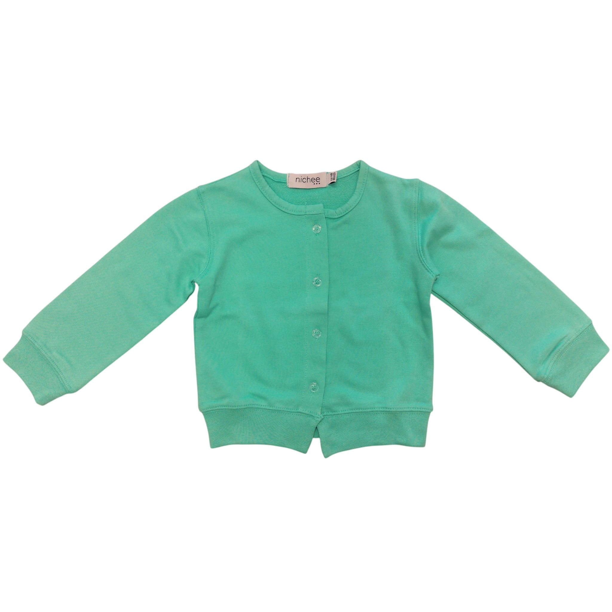 Cardigan unisex French Terry leggero con bottoni - mezza stagione 3 mesi-10 anni