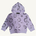 Felpa Bambini Cappuccio Zip Lavanda Smile e Fiori | 1-10 anni