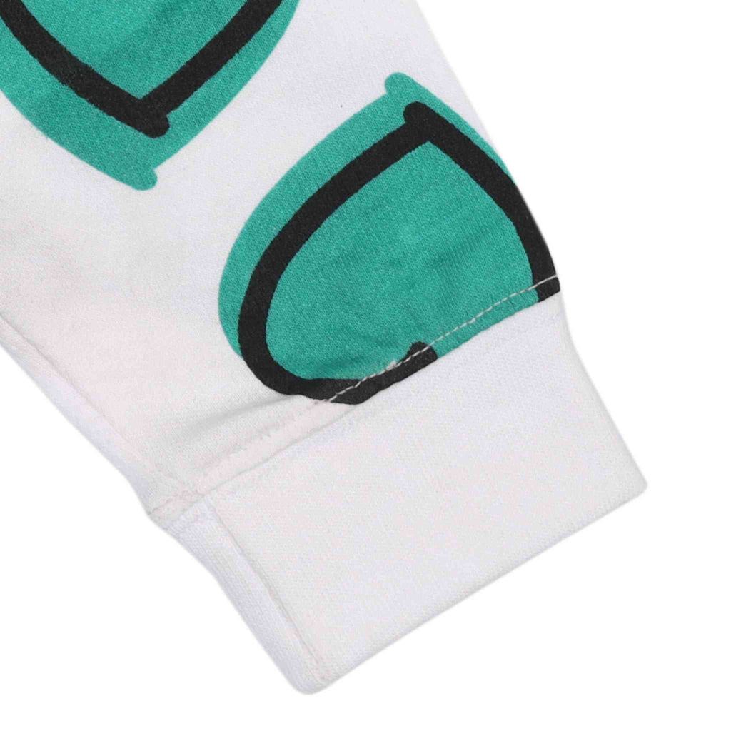 dettaglio manica felpa baby cuori verdi