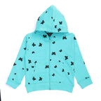 Felpa bambina French Terry leggero Tiffany con cappuccio - Stampa farfalle 2-10