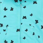 Felpa bambina French Terry leggero Tiffany con cappuccio - Stampa farfalle 2-10