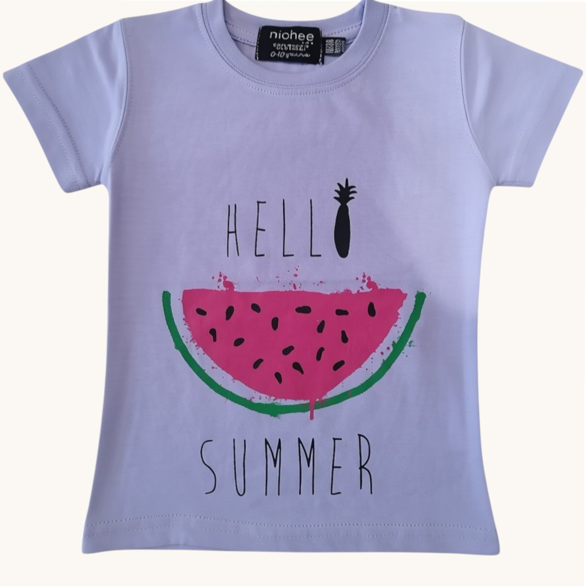 T-Shirt Lavender Hello Summer Bambina