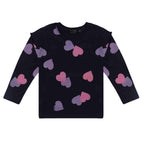 Maglia Bambina Manica Lunga Jersey Policotone con Cuori Colorati 2-10 Anni