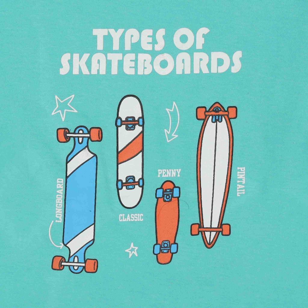 Dettaglio stampa t-shirt bambino manica lunga skateboard