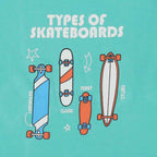 Dettaglio stampa t-shirt bambino manica lunga skateboard