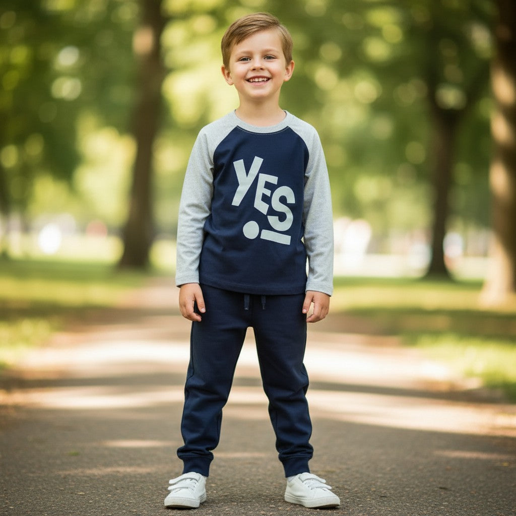 Maglia bambino manica lunga con scritta
