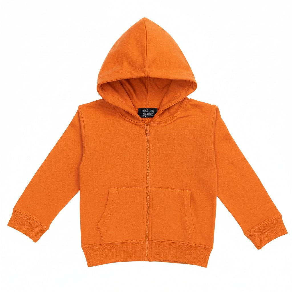 Felpa neonati basic French Terry con cappuccio e zip - 3-24 mesi