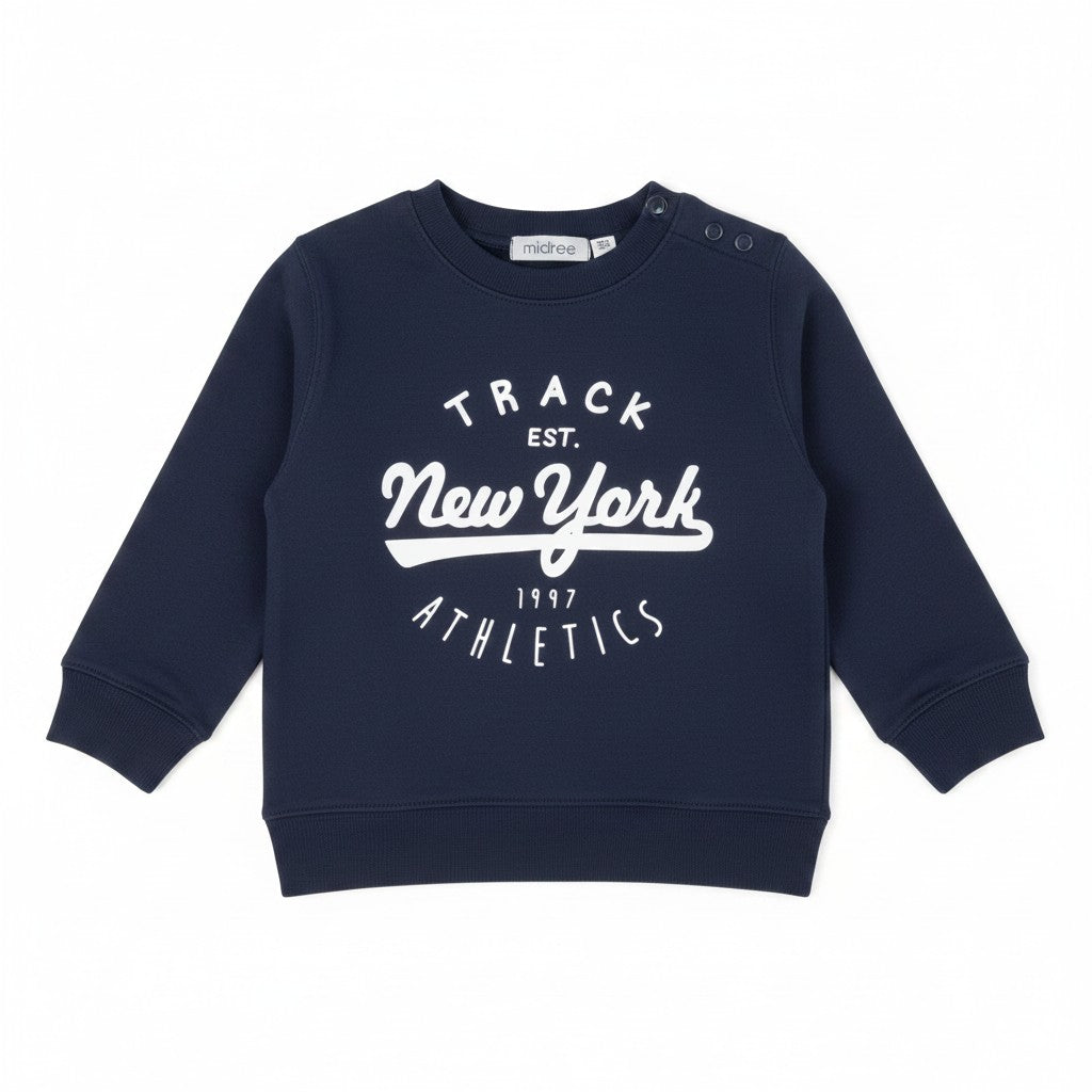 Felpa per bambini blu con scritta