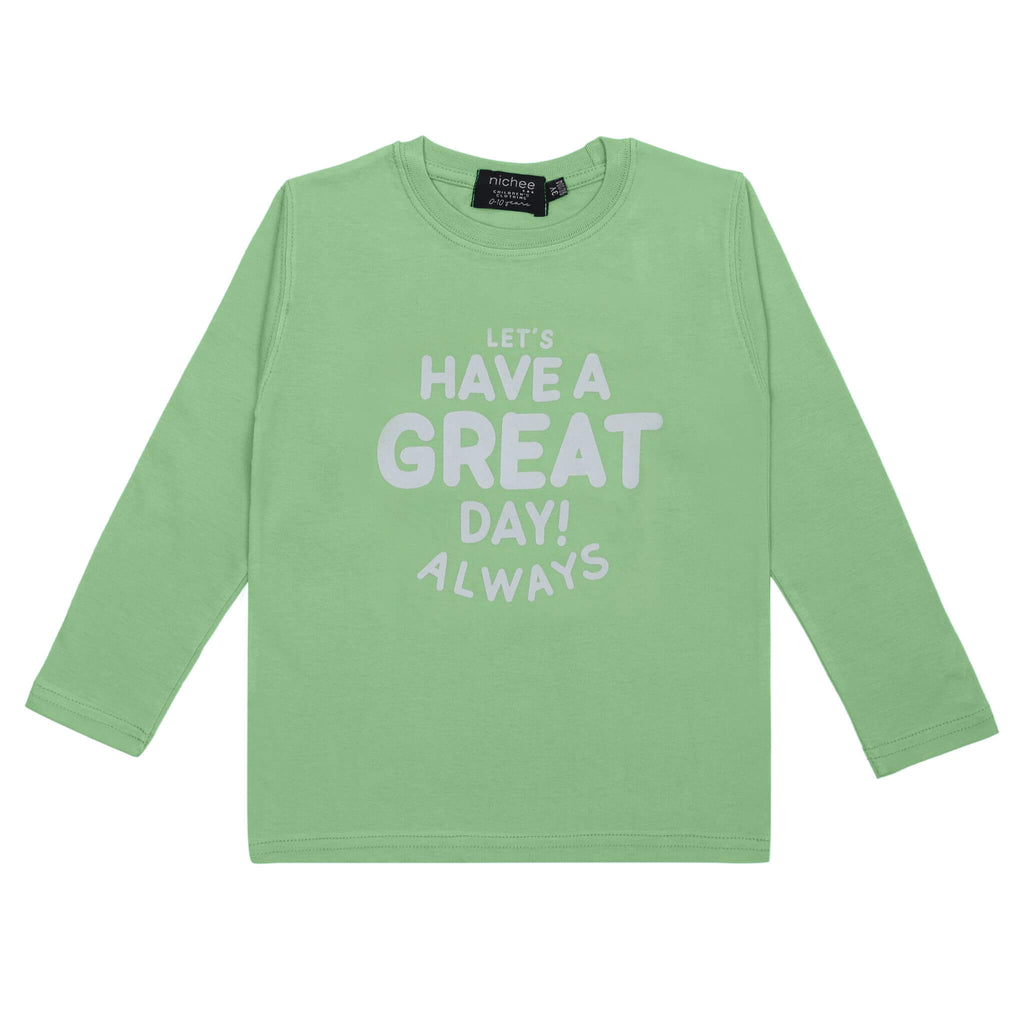 Maglia a manica lunga con scritta colorata unisex – 6 mesi / 4 anni