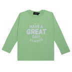 Maglia a manica lunga con scritta colorata unisex – 6 mesi / 4 anni