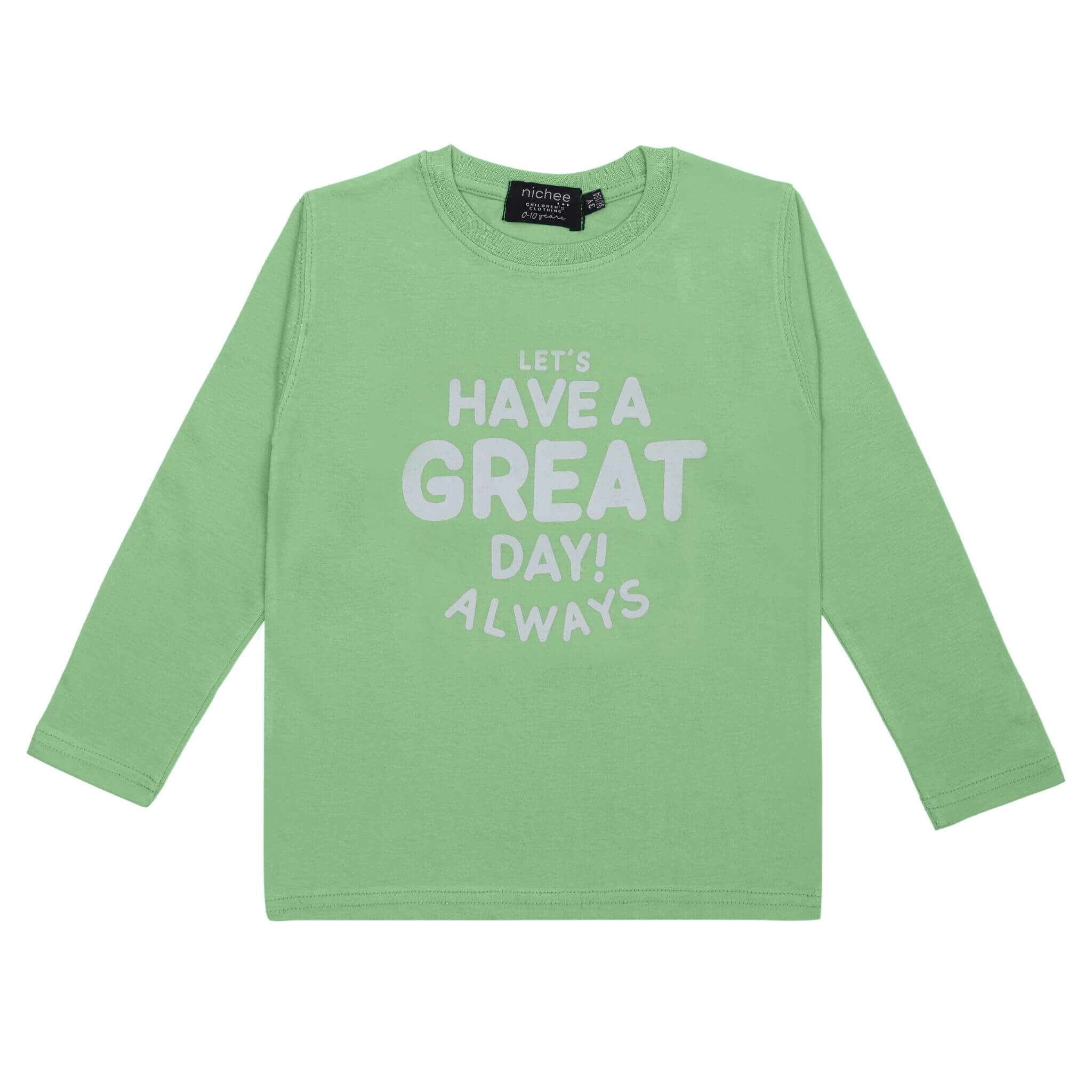 Maglia a manica lunga con scritta colorata unisex – 6 mesi / 4 anni