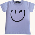 T-shirt Bambina Manica Corta Lavanda Stampa Smile | 1-10 anni