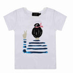 T-shirt Bambina Bianca Stampa Ragazza 2-10 Anni
