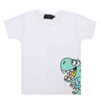 T-shirt a mezza manica girocollo
Colore bianco con stampa dinosauro
Taglie da 6 mesi a 4 anni
Vestibilità: Regular
Made in Pakistan