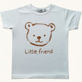 T-shirt Neonato Bianca Orsetto e Scritta Manica Corta 6M-4 Anni
