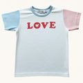 T-shirt Bambina Bianca Love Maniche Colorate 6M-4 Anni
