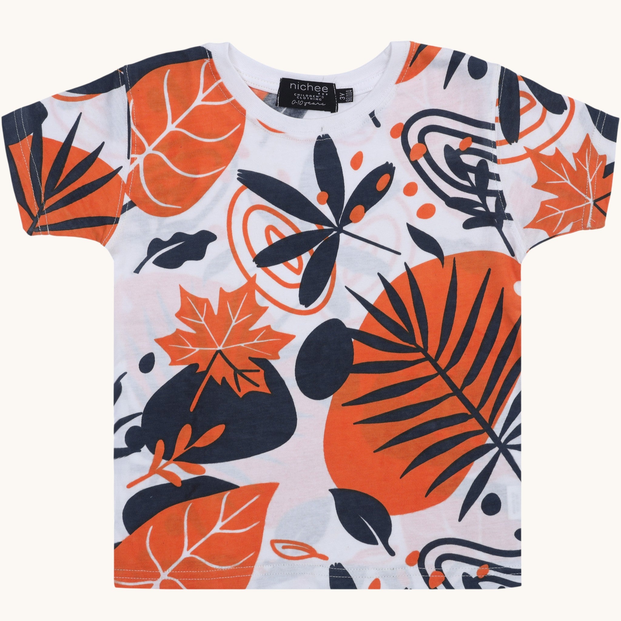 T-shirt Neonato Stampa Tropicale Manica Corta 6M-4 Anni