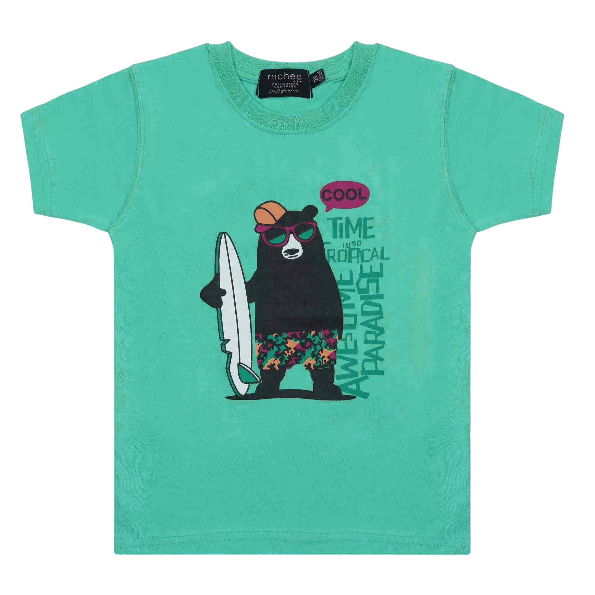 T-shirt Bambino Tiffany Stampa Orso Surfer 6M-4 Anni