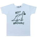 T-shirt Neonato Bianca Stampa Dinosauro Best Brosaurus 6M-4 Anni