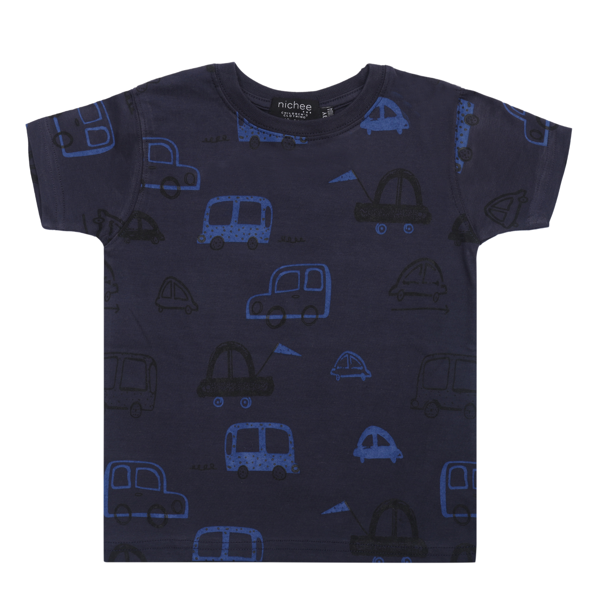 T-shirt Neonato Navy Stampa Motori Blu Elettrico 6M-4 Anni