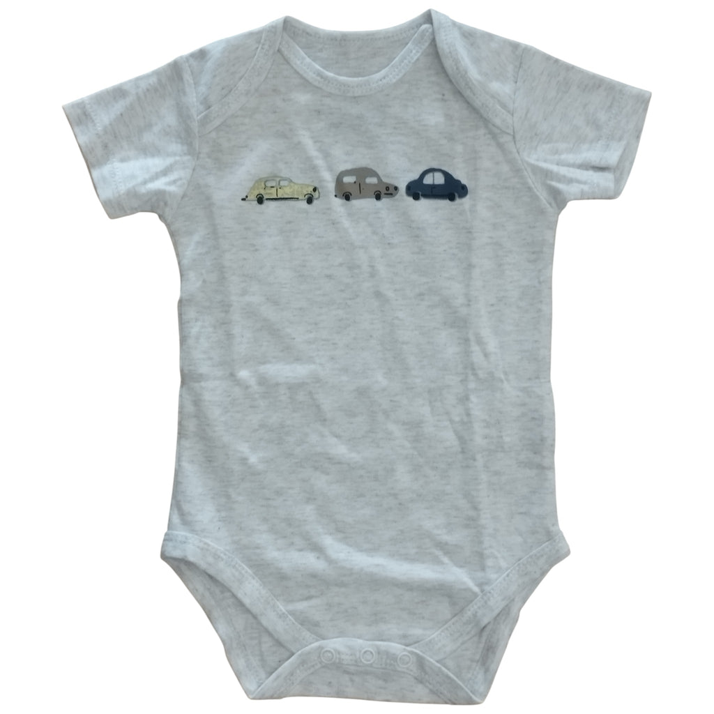 Set 3 Body Neonato Manica Corta Dinosauro e Macchine - Cotone