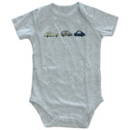 Set 3 Body Neonato Manica Corta Dinosauro e Macchine - Cotone