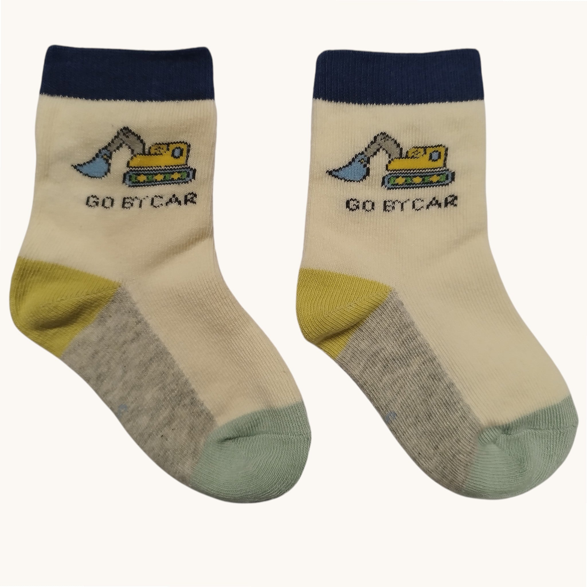 Calzini Bianchi con Trattore Bambini - 100% Cotone