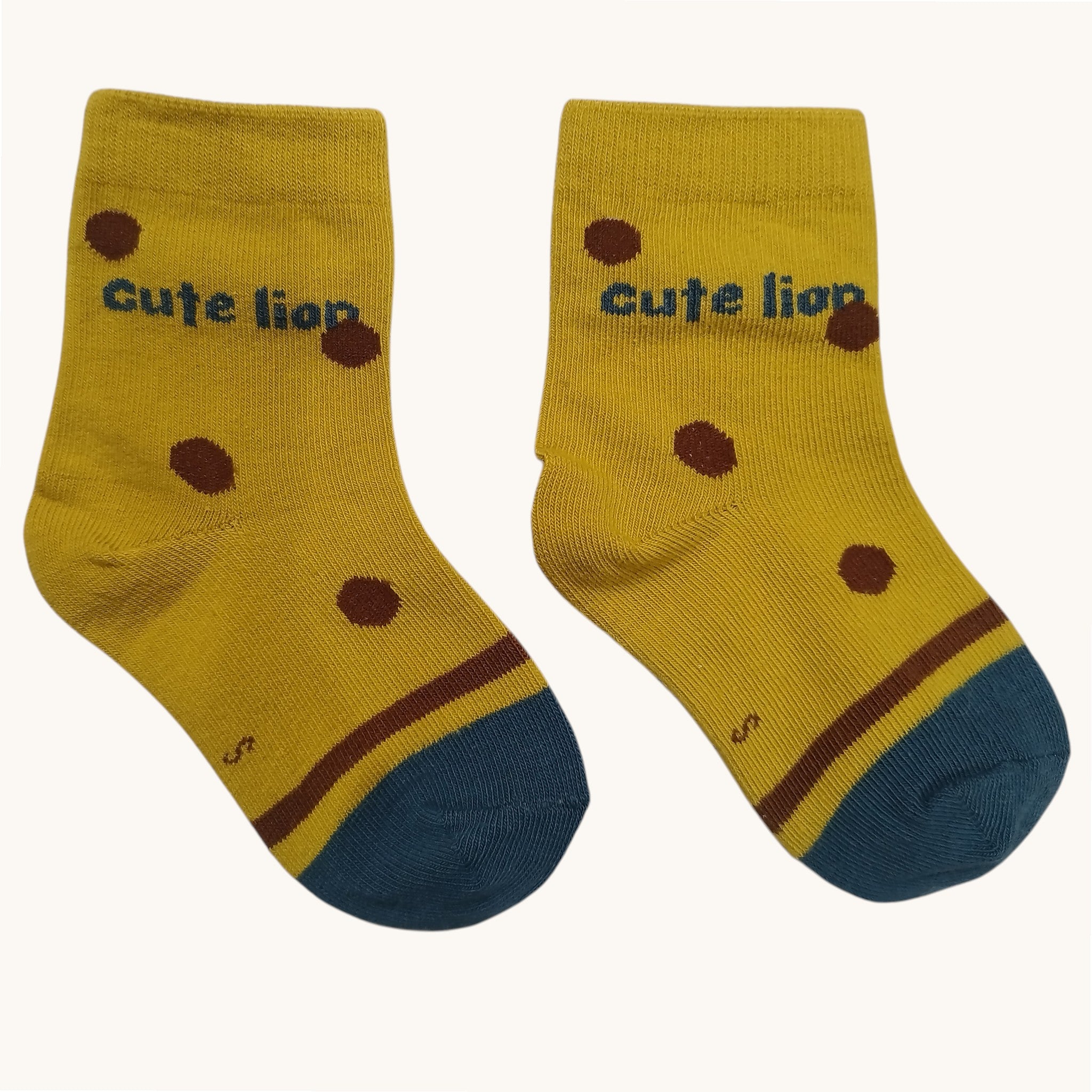Calzini Gialli Cute Lion Bambini - 100% Cotone